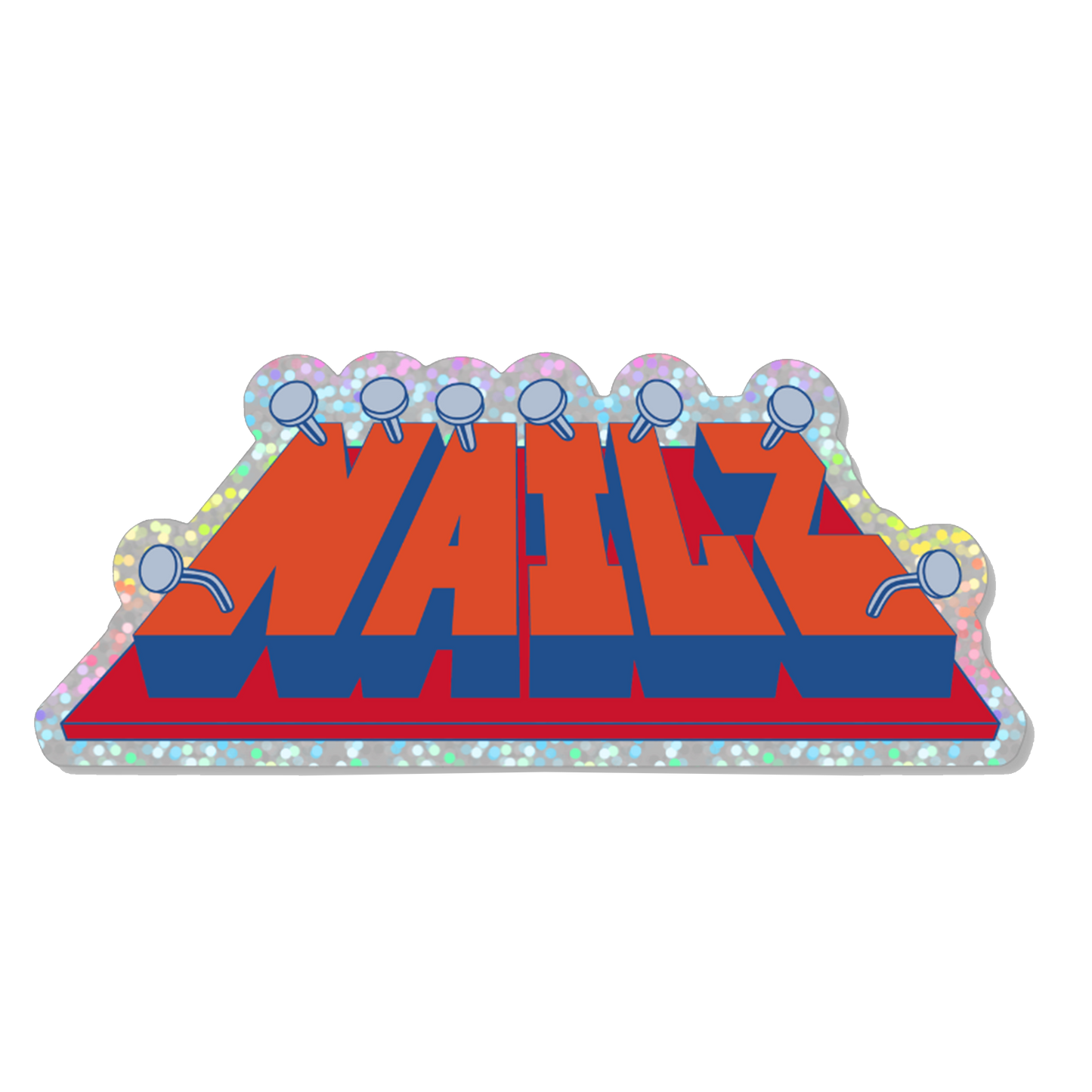 NAIL 5" GLITTER STICKER