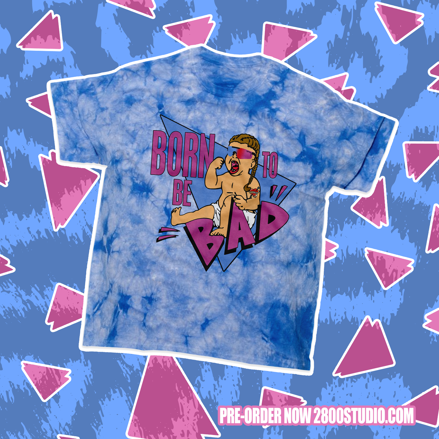 Joey Janela Born to be bad T-shirt blue dye