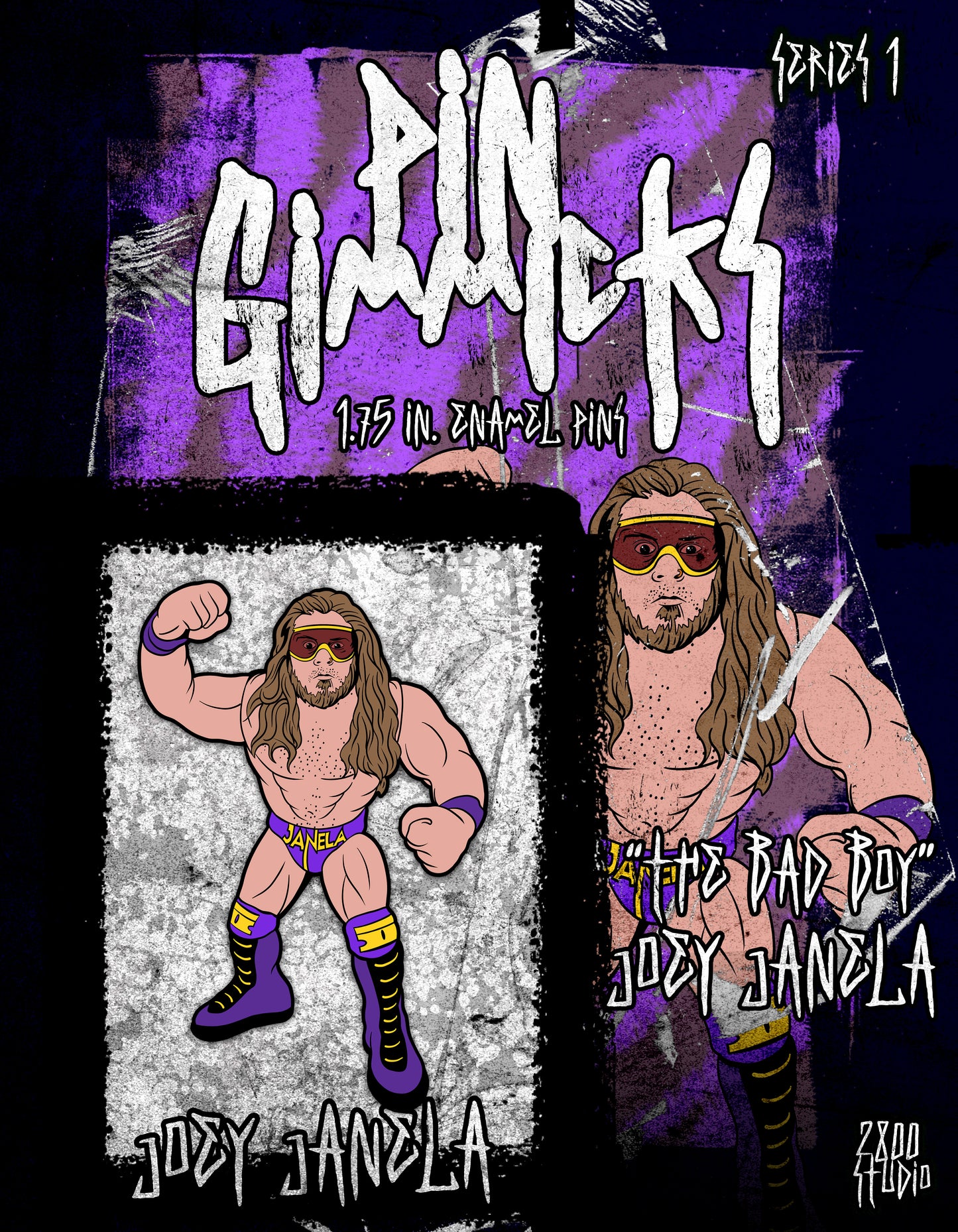 PIN GIMMICKS SERIES 1 JOEY JANELA 1.75" ENAMEL PIN