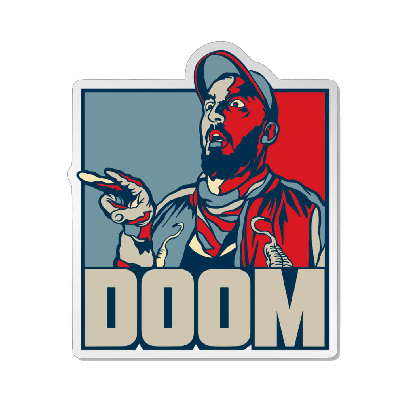 Mance Warner "DOOM" 4" Mirror Sticker