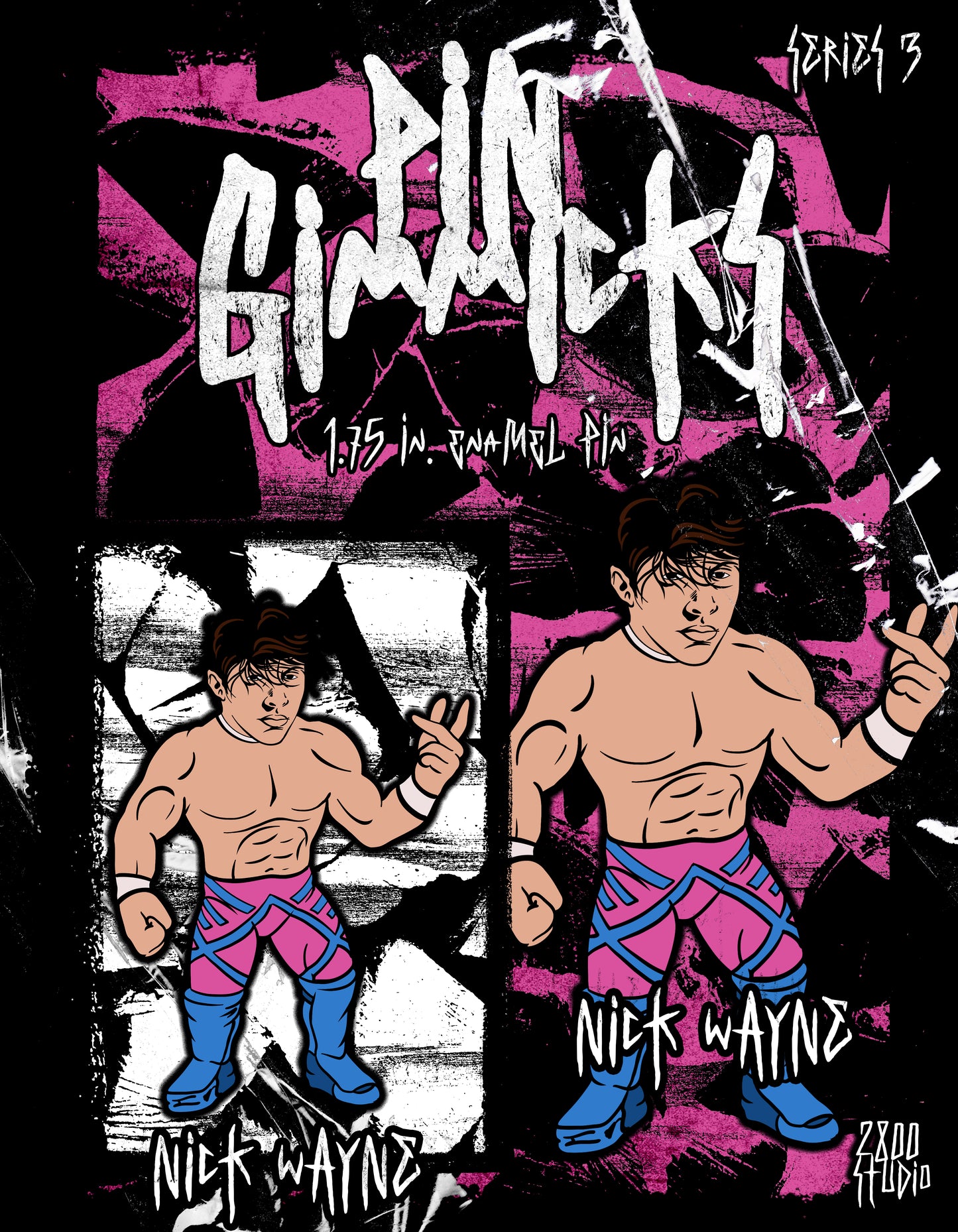 PIN GIMMICKS SERIES 3 NICK WAYNE 1.75" ENAMEL PIN